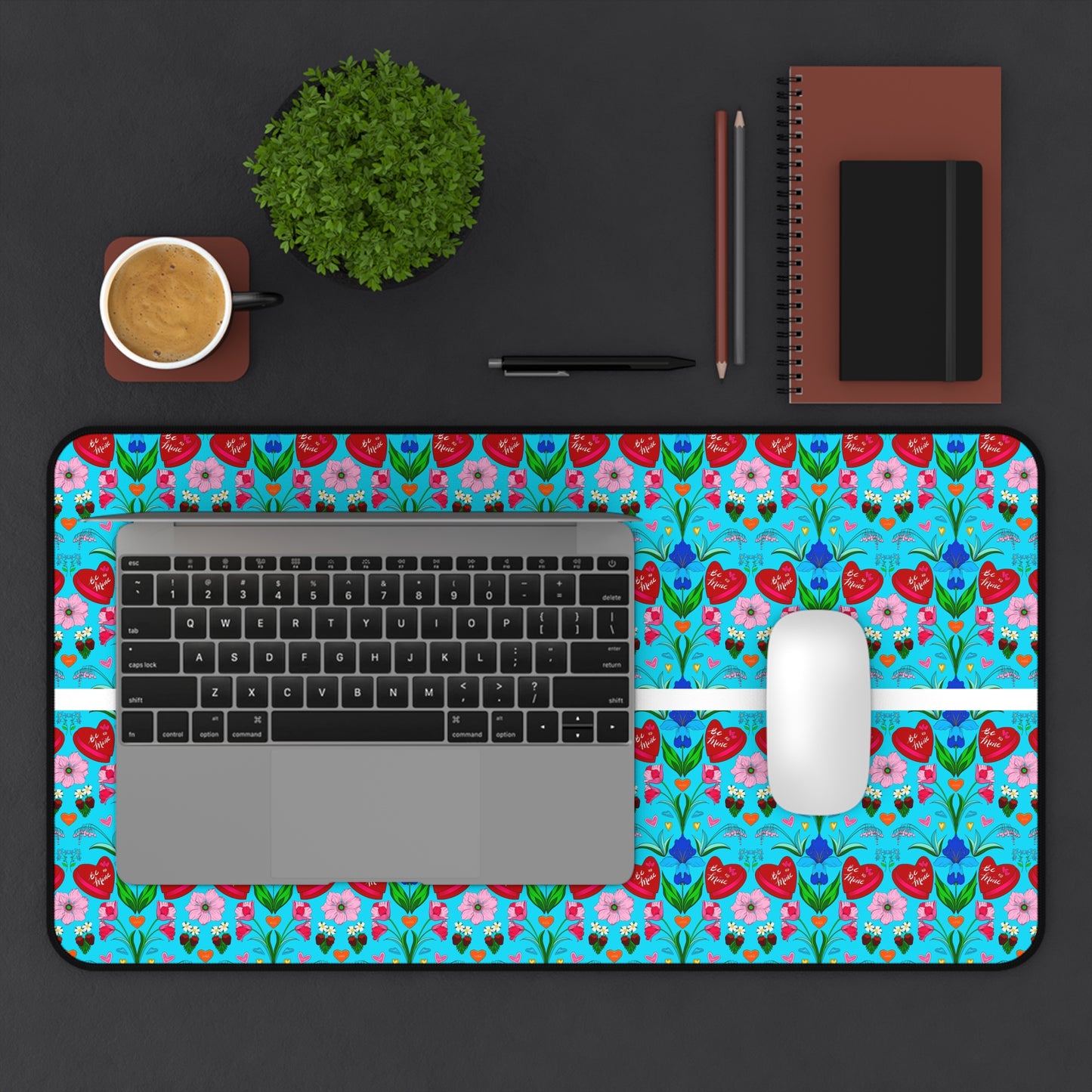 Valentine Sweet Treats - Aqua - Desk Mat