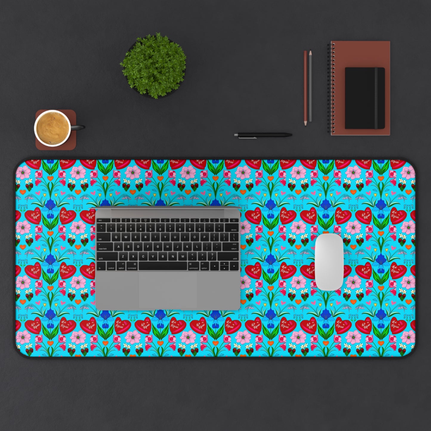 Valentine Sweet Treats - Aqua - Desk Mat