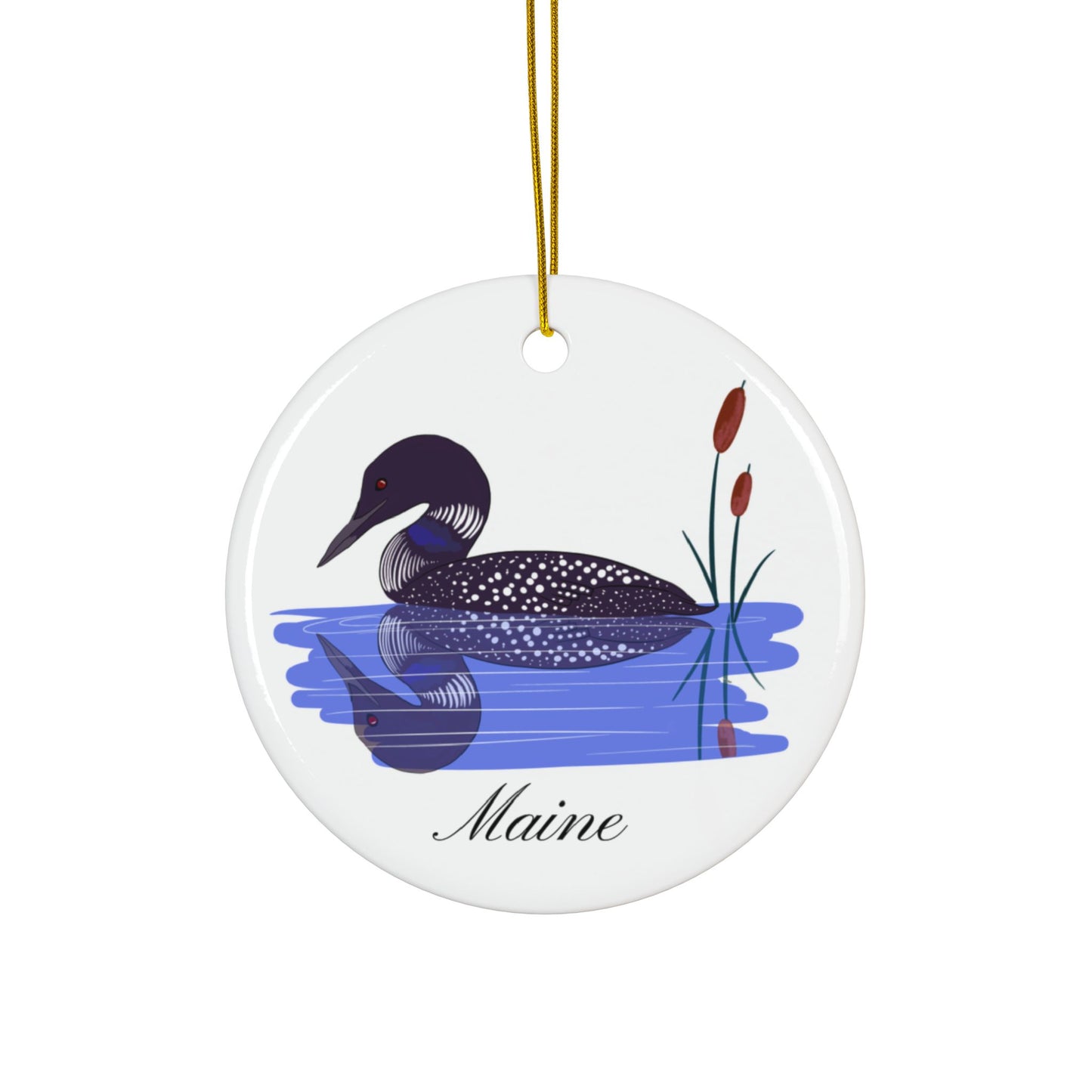 Maine Loon Ceramic Ornaments, 2-Side Print, (1pc, 3pcs, 5pcs, 10pcs.)