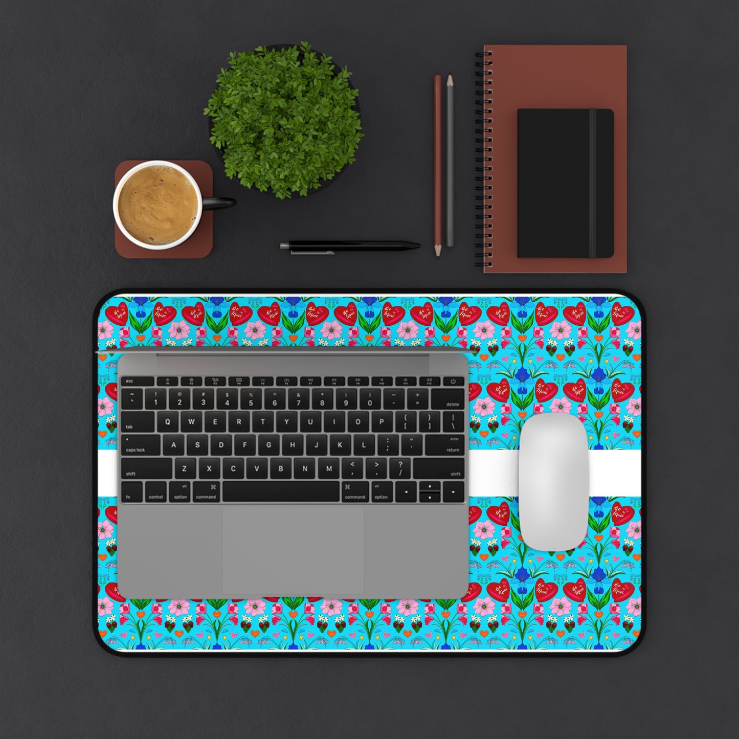 Valentine Sweet Treats - Aqua - Desk Mat