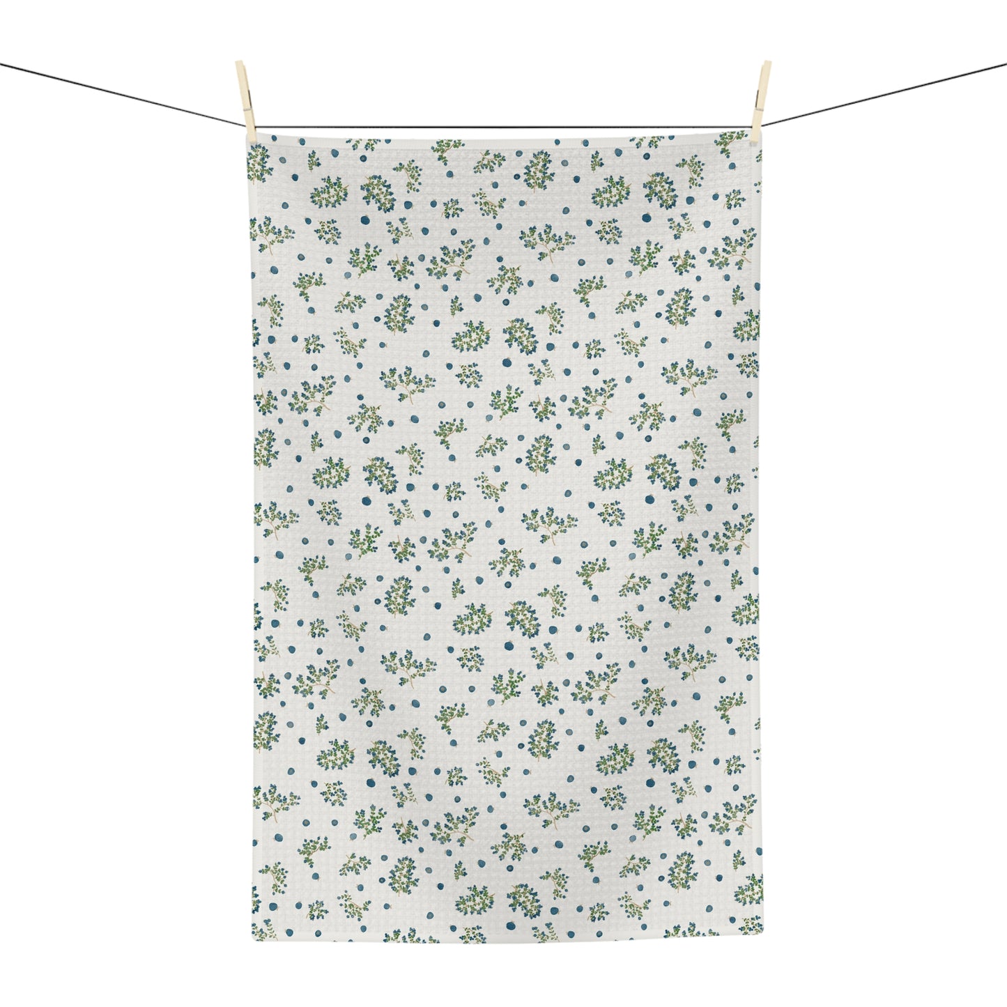 Blueberry Branches- Ivory - Soft Tea Towel