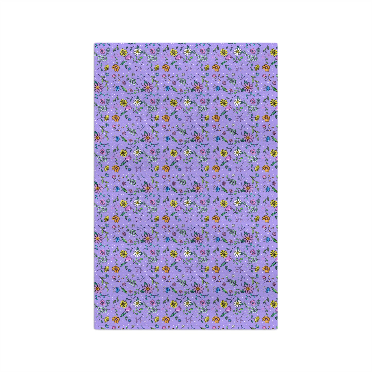 Spring Floral Toss - Purple - Soft Tea Towel