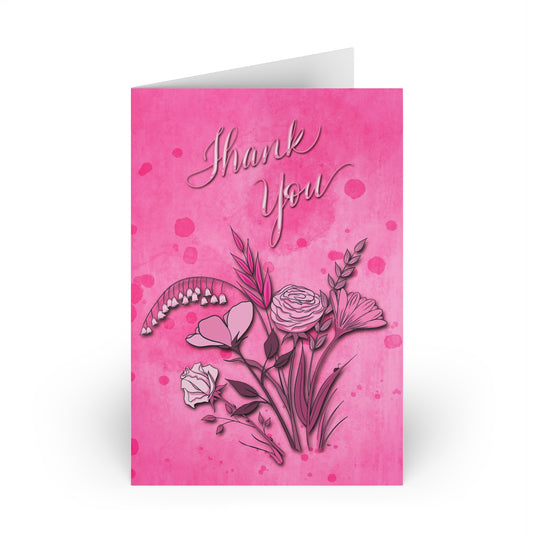 Thank You Bouquet Greeting Cards (1 or 10-pcs)