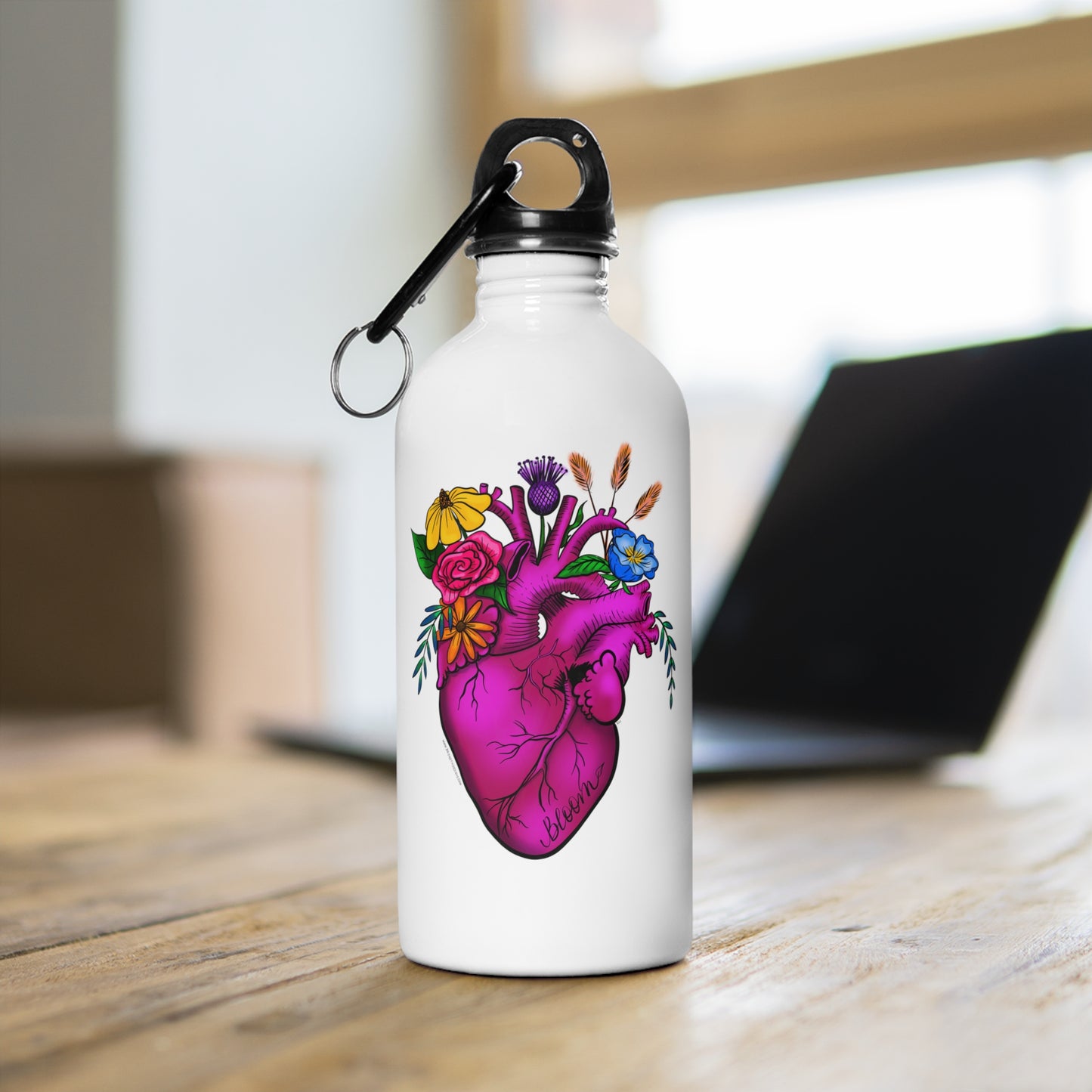 Blooming Heart - Stainless Steel Water Bottle