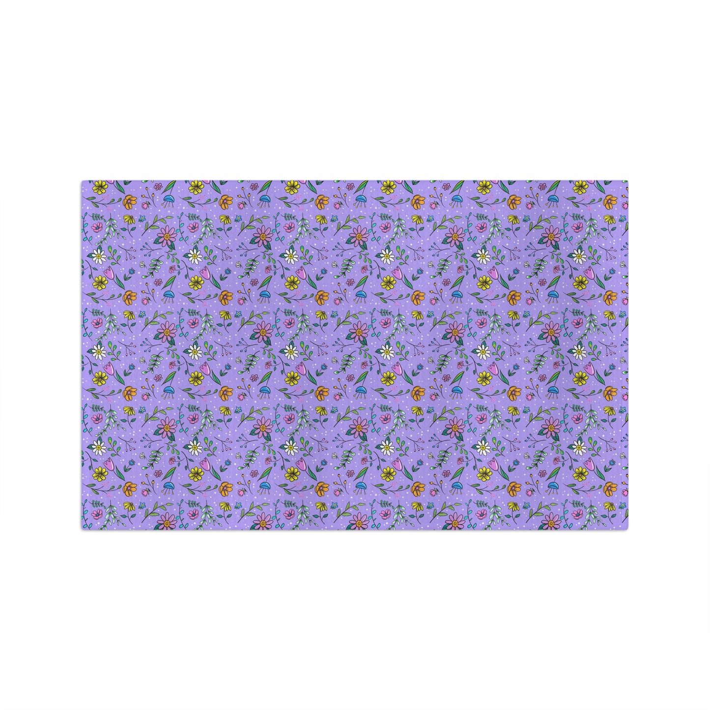 Spring Floral Toss - Purple - Soft Tea Towel