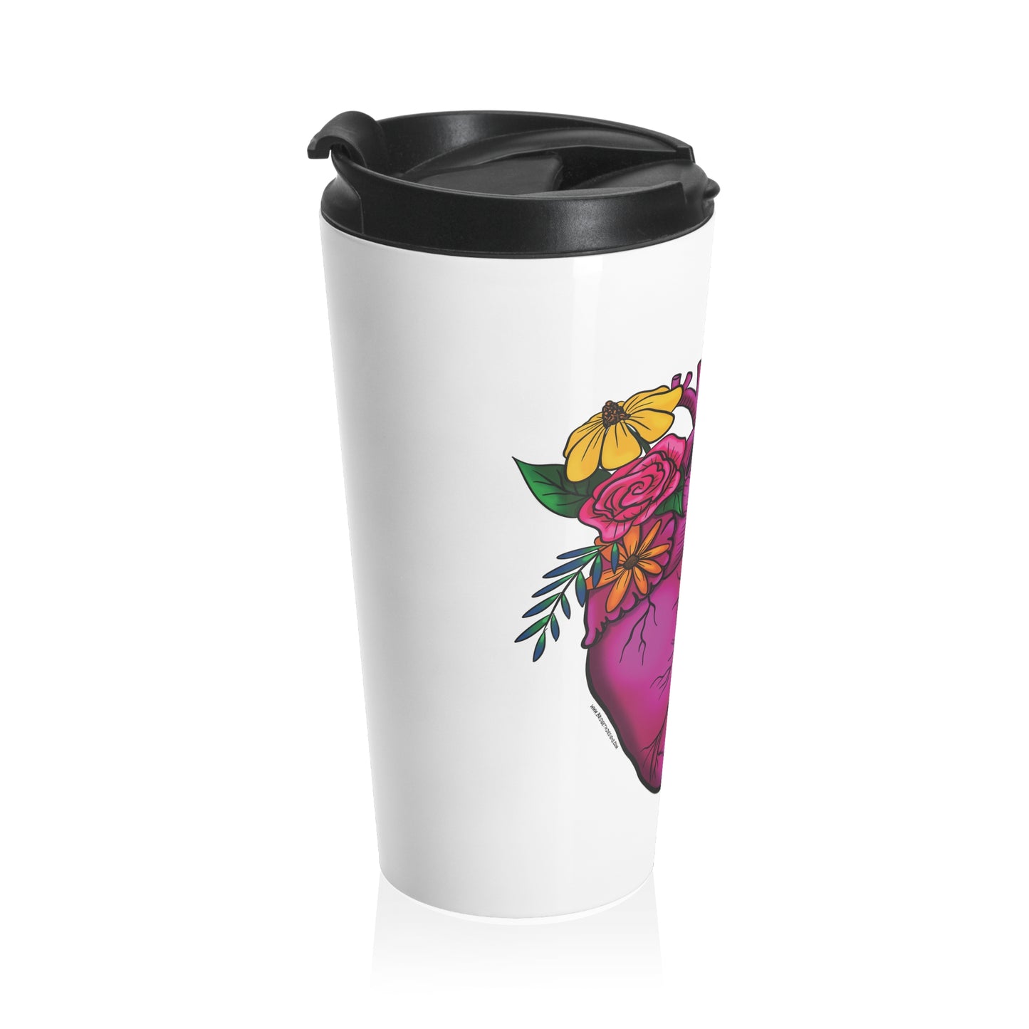 Blooming Heart Stainless Steel Travel Mug