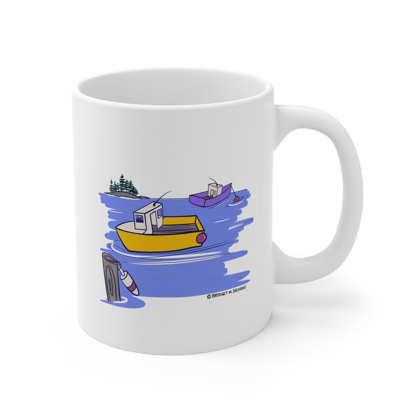 Maine Fishing Boats Mug 11oz