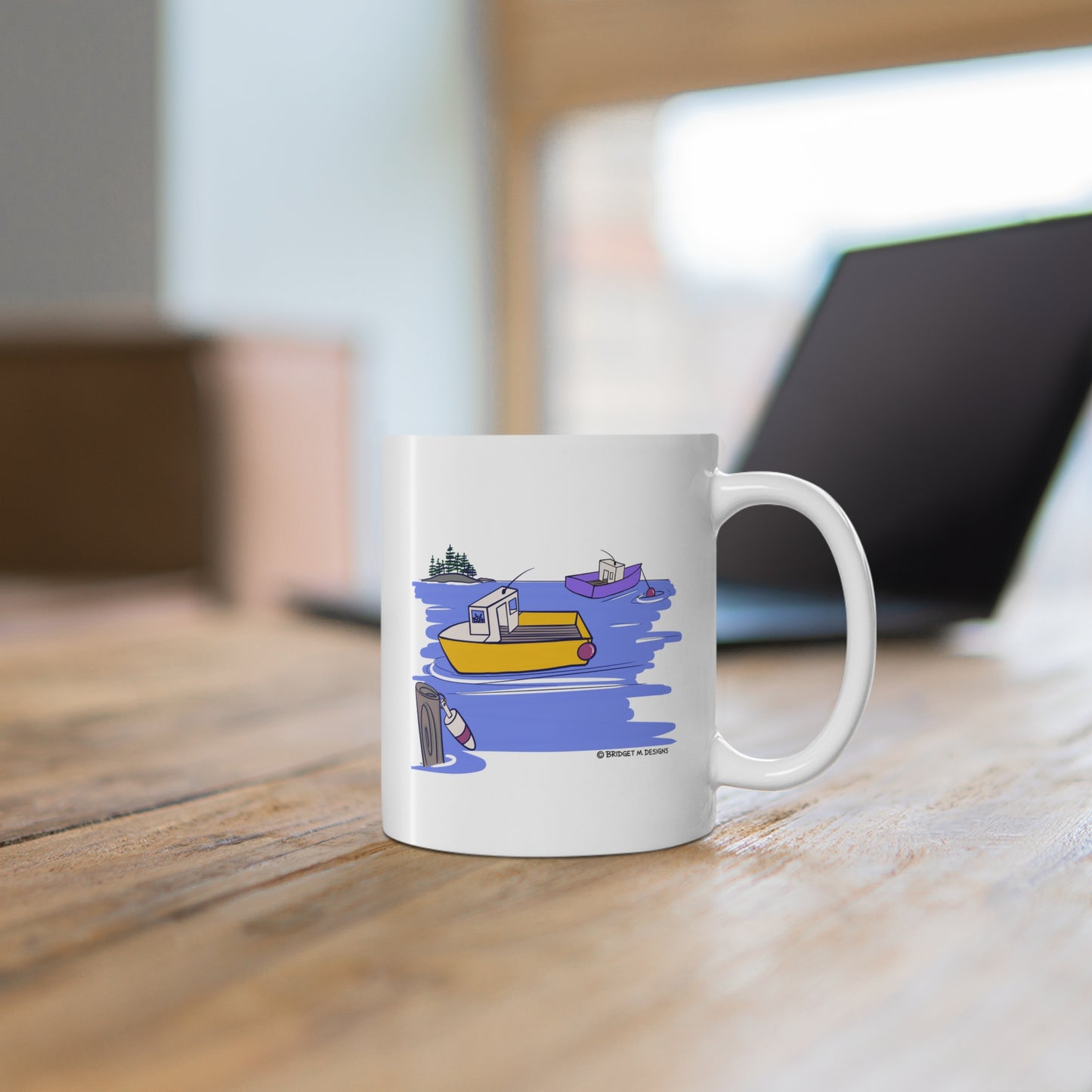 Maine Fishing Boats Mug 11oz