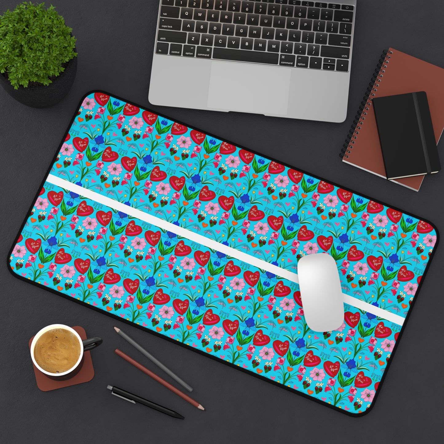 Valentine Sweet Treats - Aqua - Desk Mat