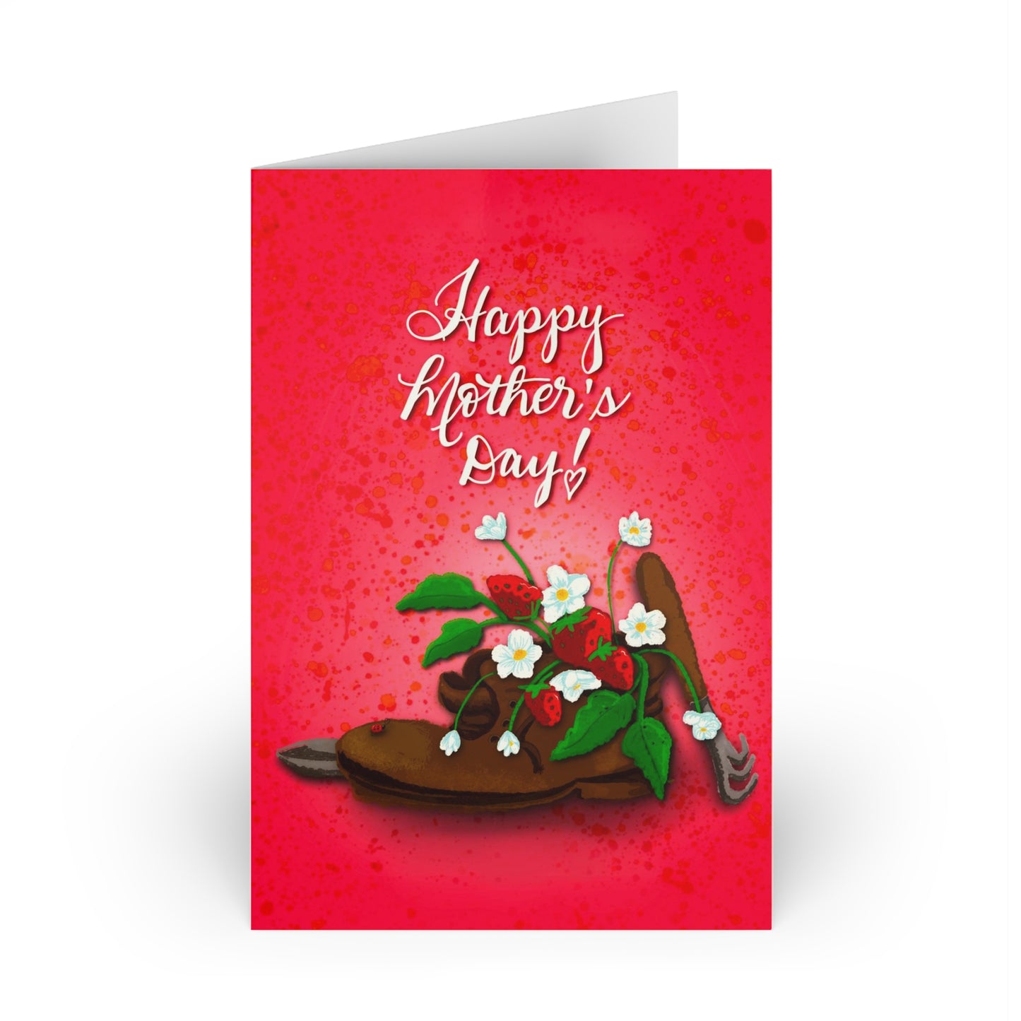 Mother’s Day - Strawberry Boot Garden Greeting Cards (1 or 10-pcs)