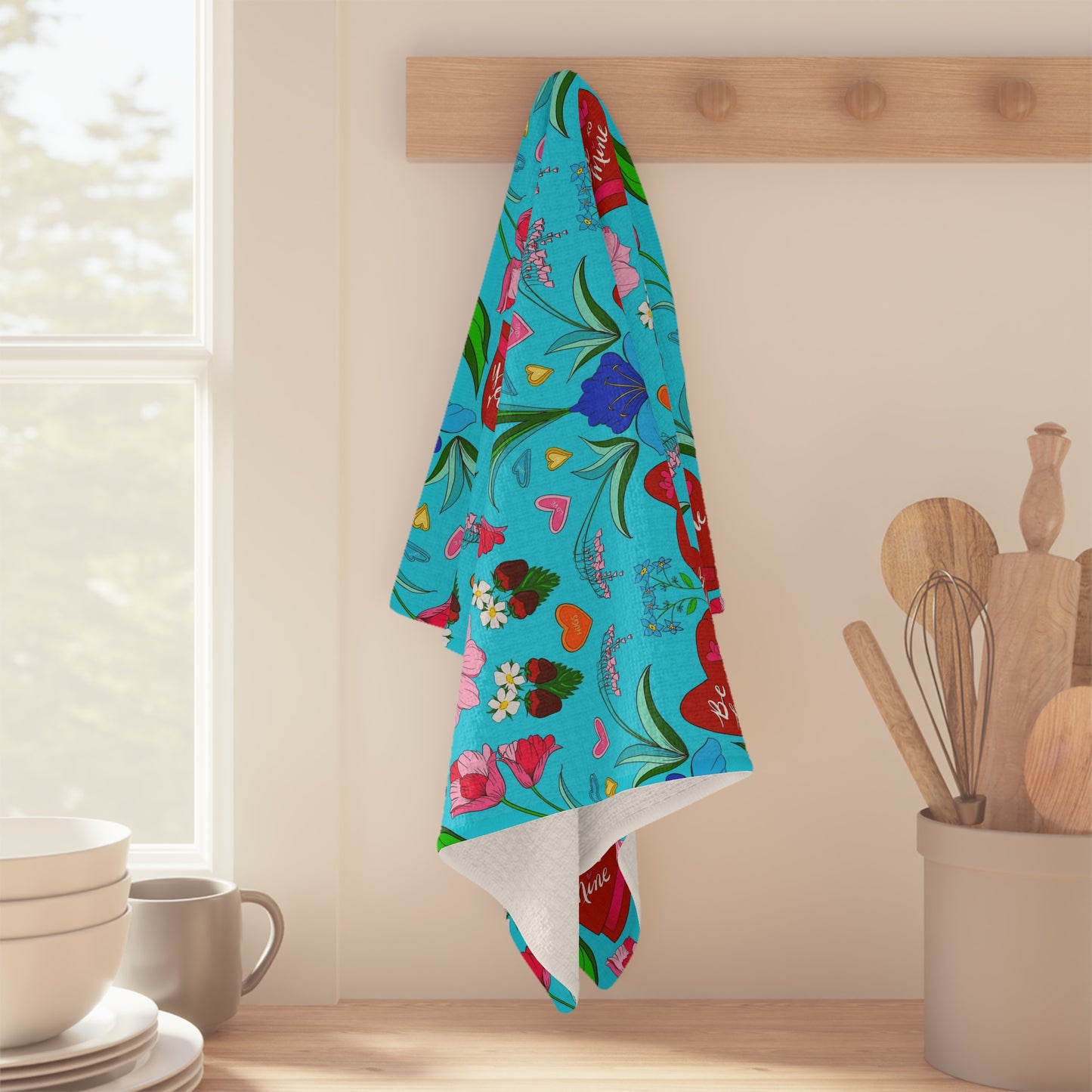 Valentine Sweet Treats - Turquoise - Soft Tea Towel