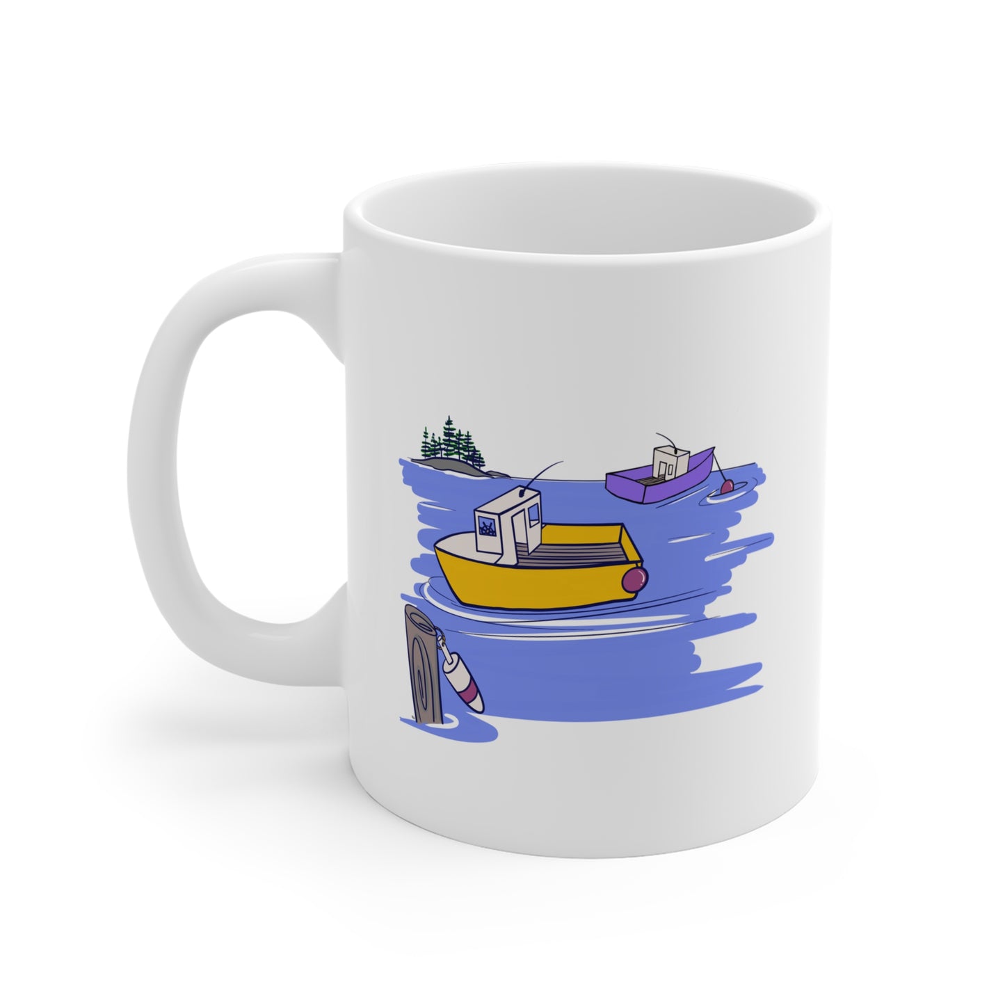 Maine Fishing Boats Mug 11oz