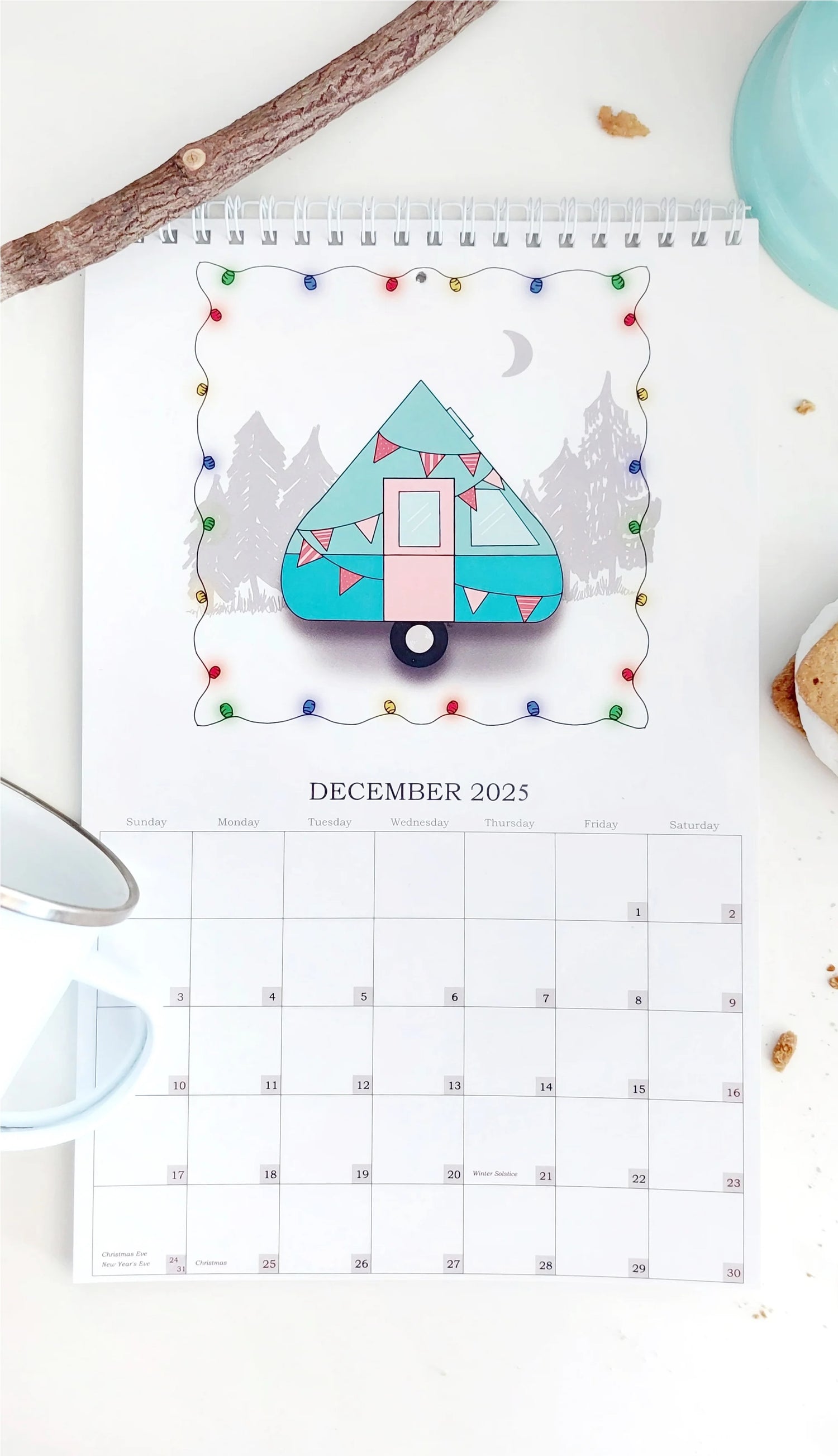 2025 Camper Calendar! 12 months of colorful camper styles! An ideal gift for all the campers in your life! Artwork by Bridget M. Designs