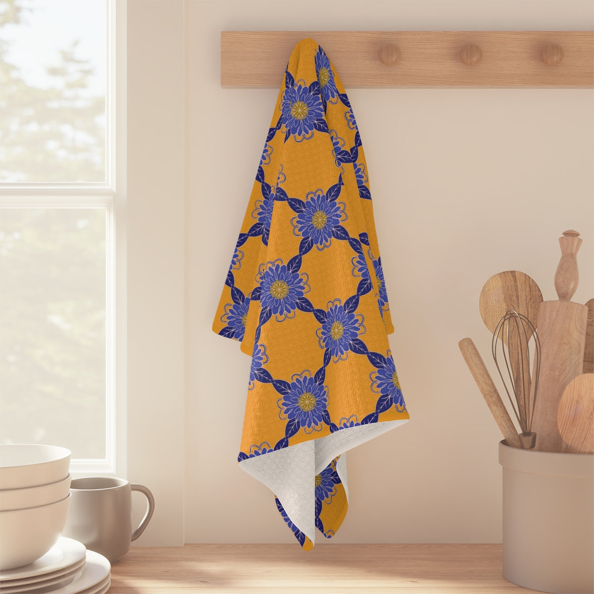 Floral Round Soft Tea Towel