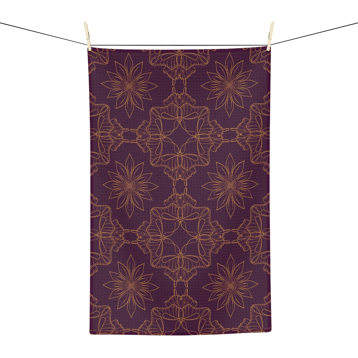 Flutterbye - Aubergine Soft Tea Towel