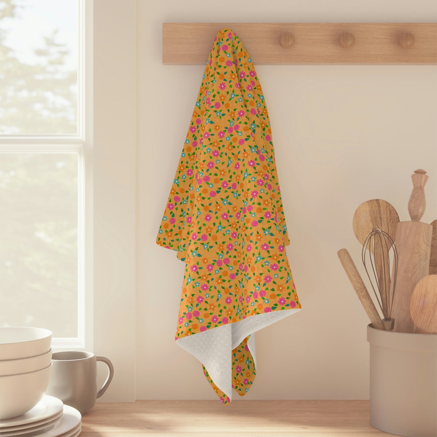 Spring in Your Step Peach - Soft Tea Towel