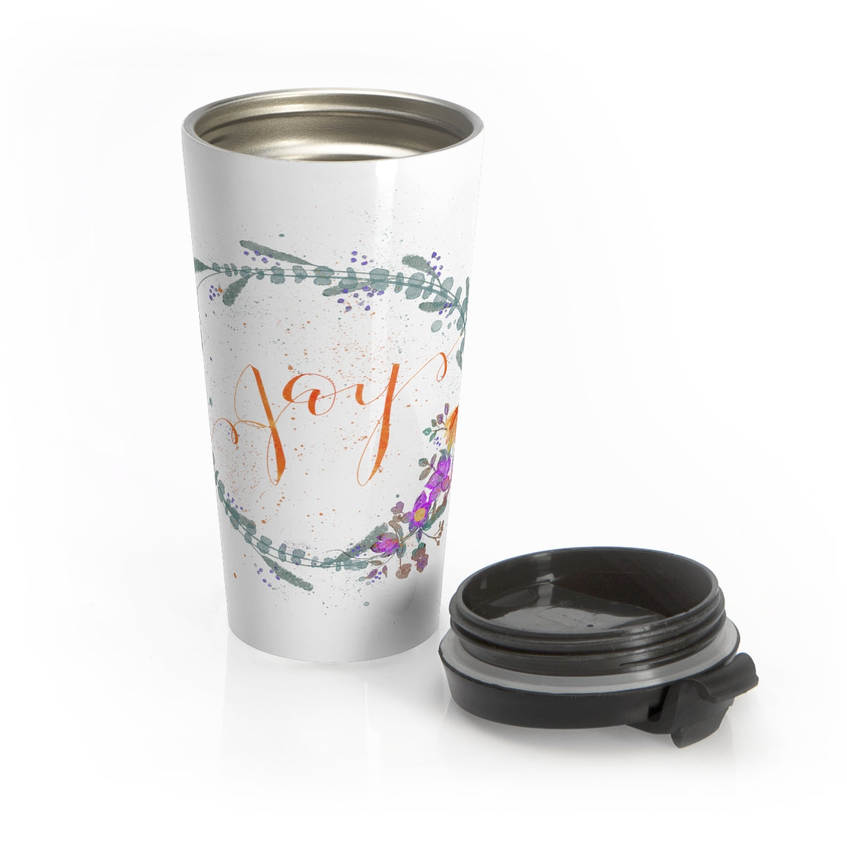 Joy Wreath - Stainless Steel Travel Mug