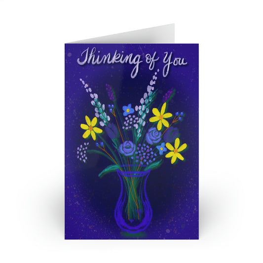 Thinking of You Bouquet Greeting Cards (1 or 10-pcs)