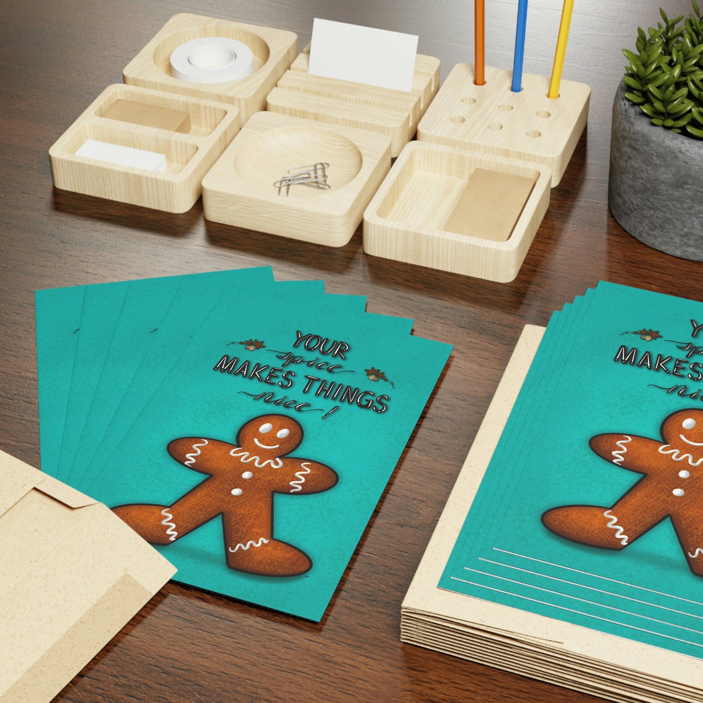 Gingerbread - Greeting Cards (1 or 10-pcs)