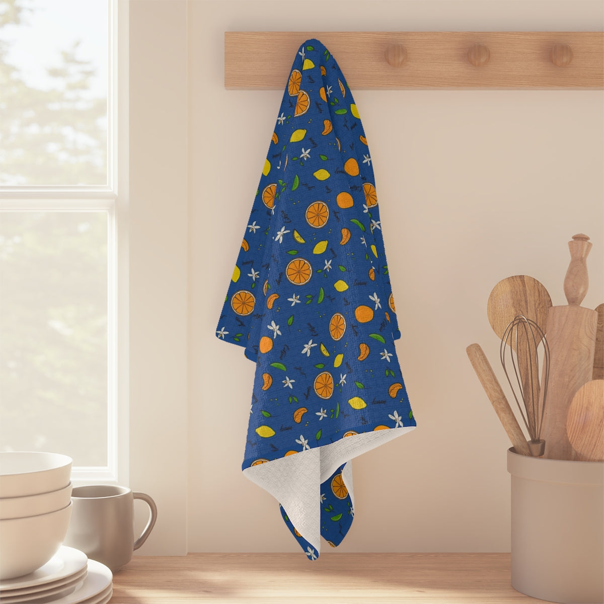 Citrus Splash Aqua Blue Soft Tea Towel