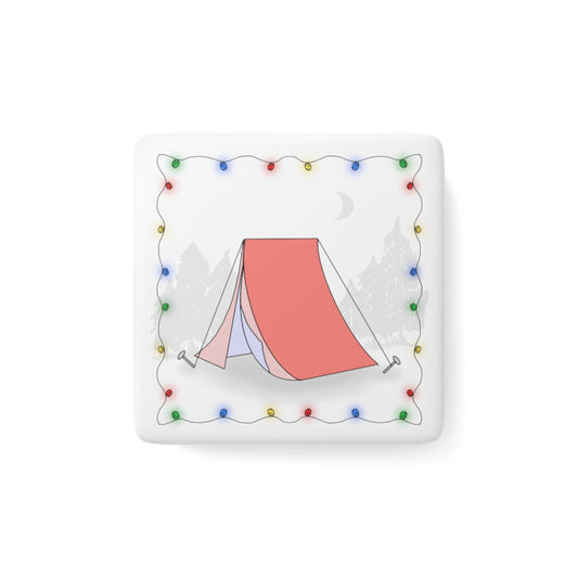 The Camper Collection - Tent - Porcelain Magnet, Square