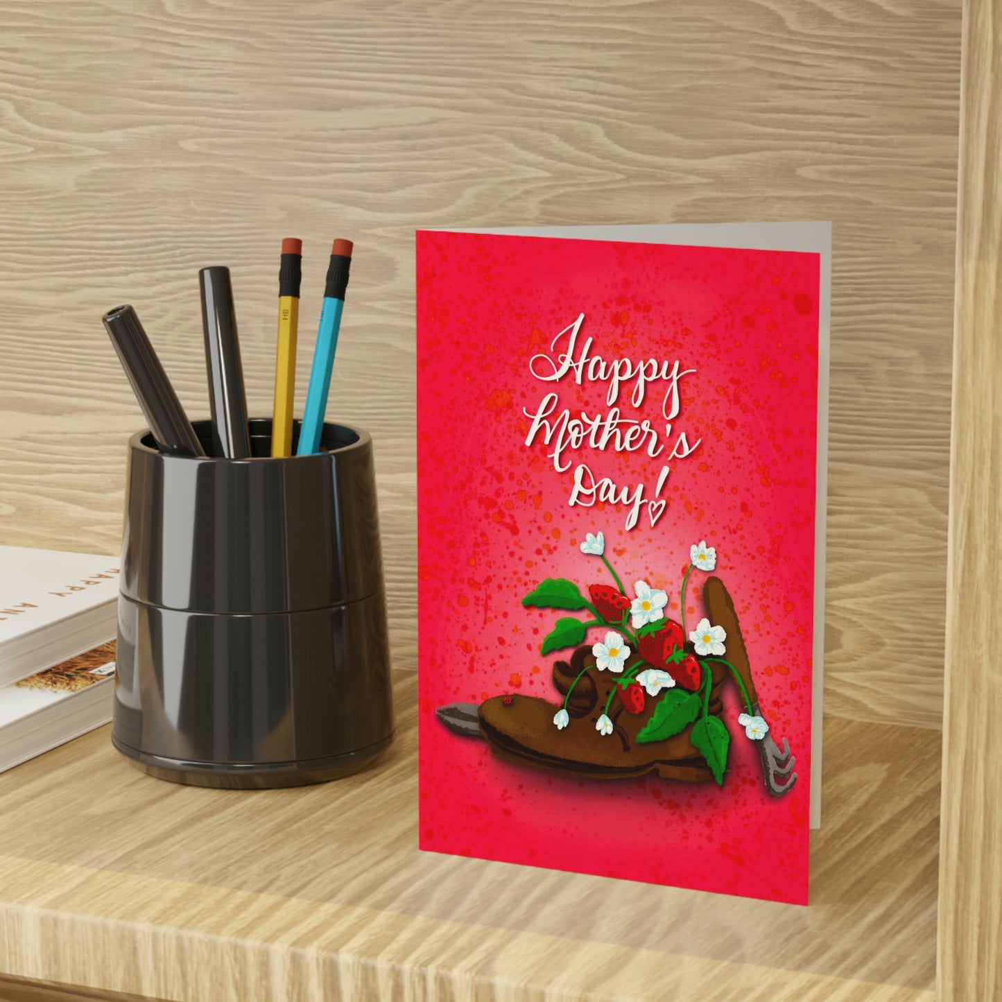 Mother’s Day - Strawberry Boot Garden Greeting Cards (1 or 10-pcs)