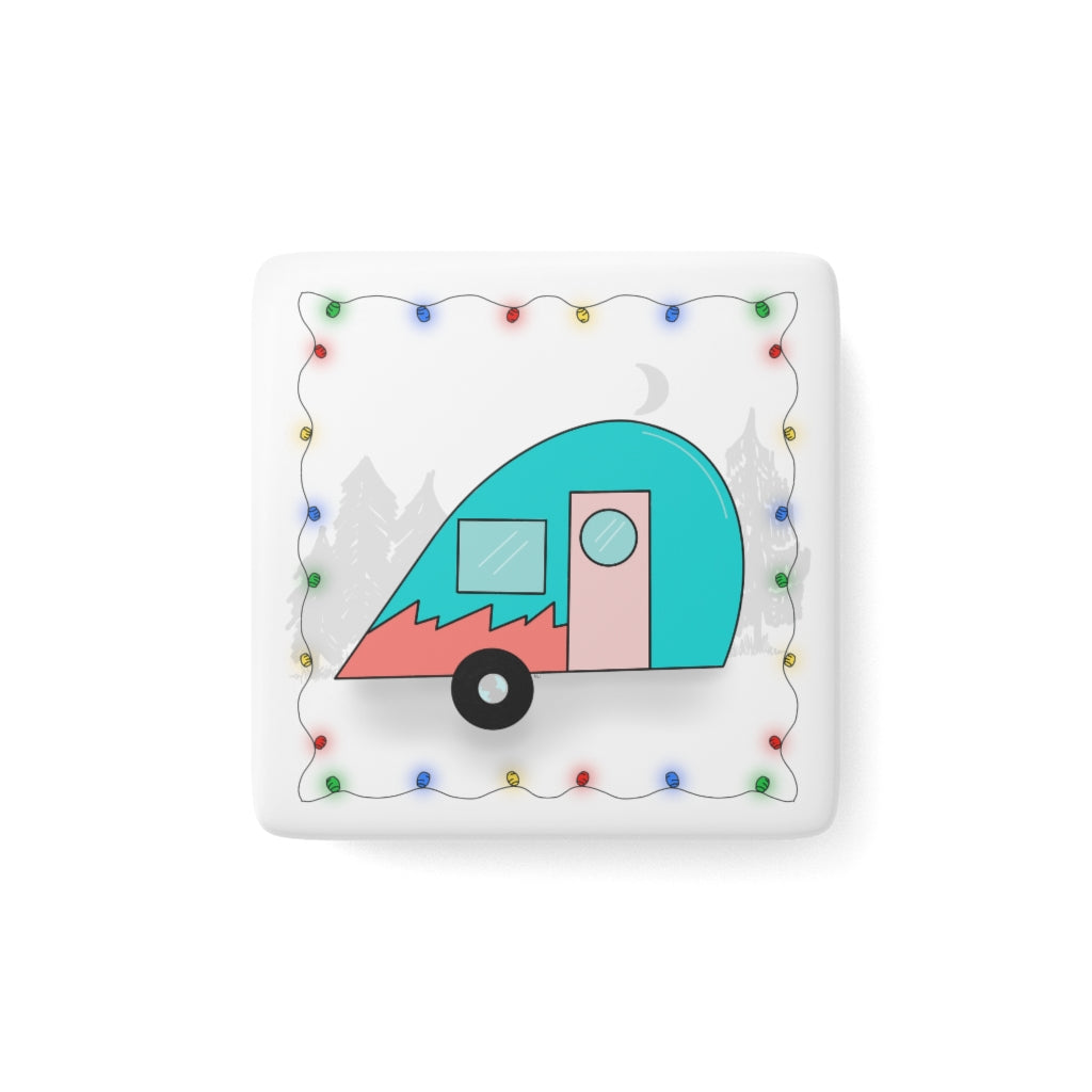 The Camper Collection - Teardrop - Porcelain Magnet, Square