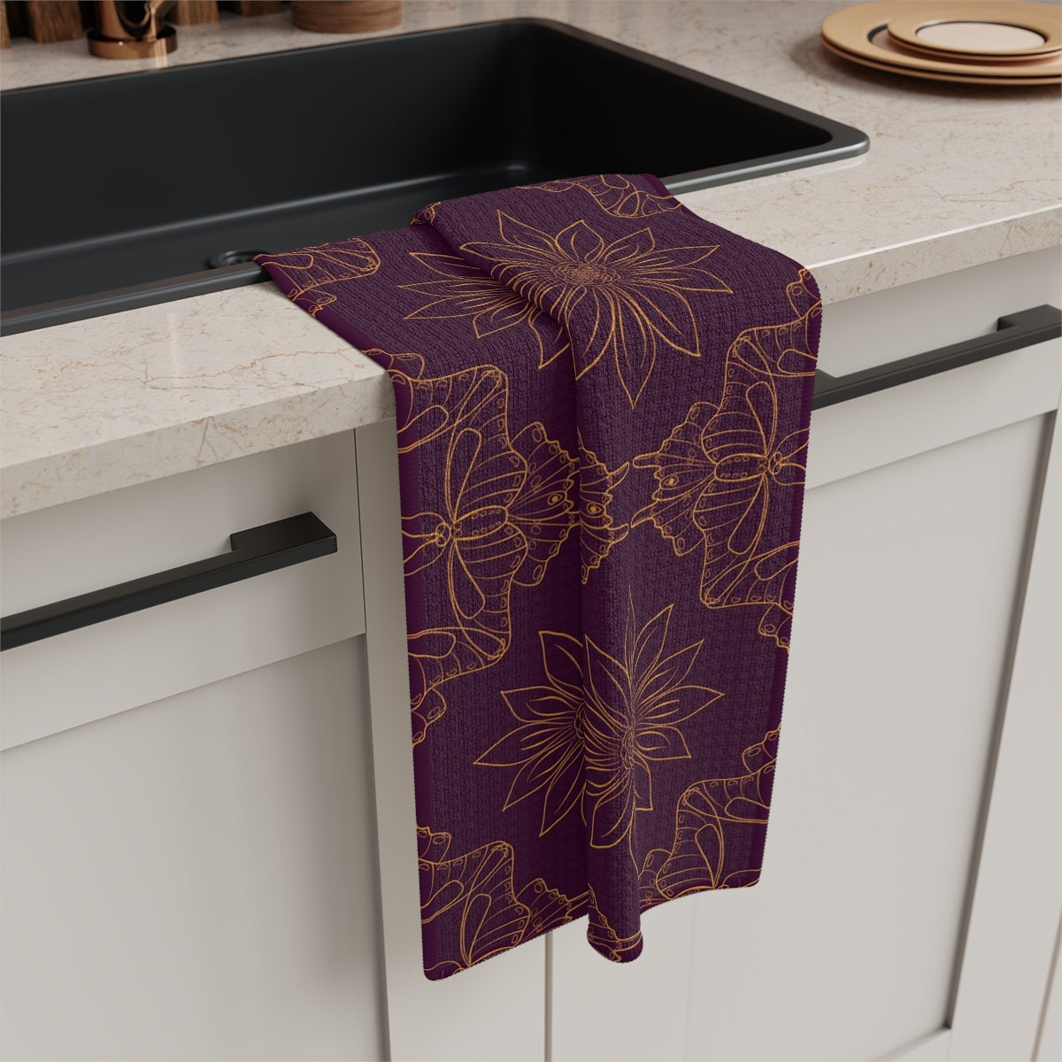 Flutterbye - Aubergine Soft Tea Towel