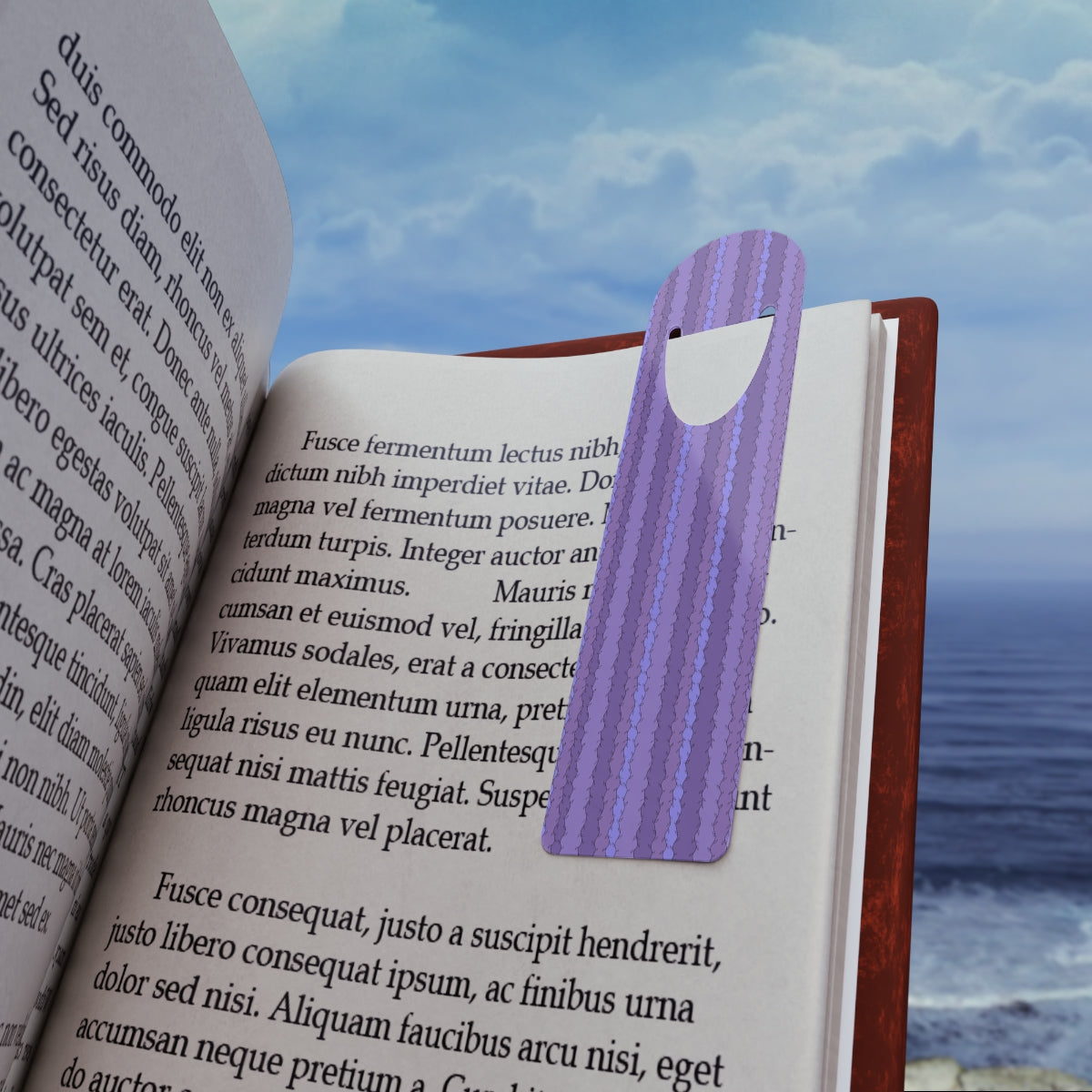 Vine Stripe in Violet - Bookmark