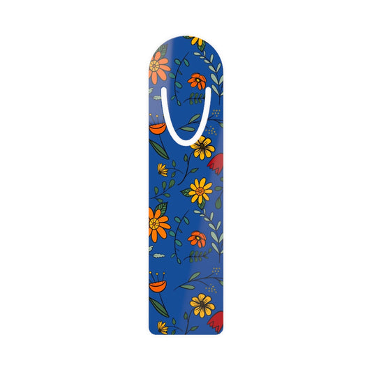 Autumn Floral - Aqua Blue Bookmark