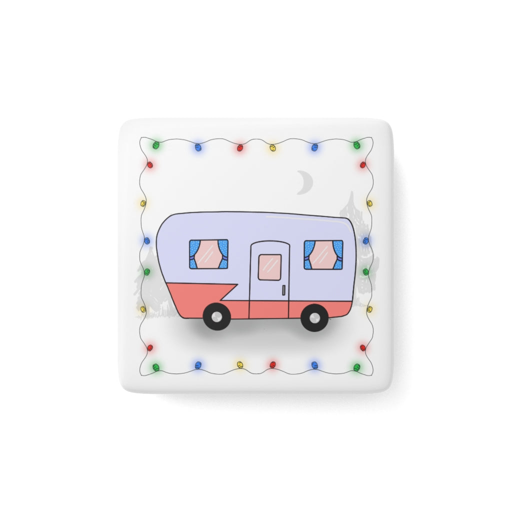 The Camper Collection - Vintage1- Porcelain Magnet, Square