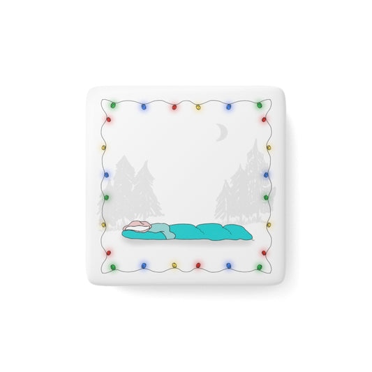 The Camper Collection - Sleeping Bag - Porcelain Magnet, Square