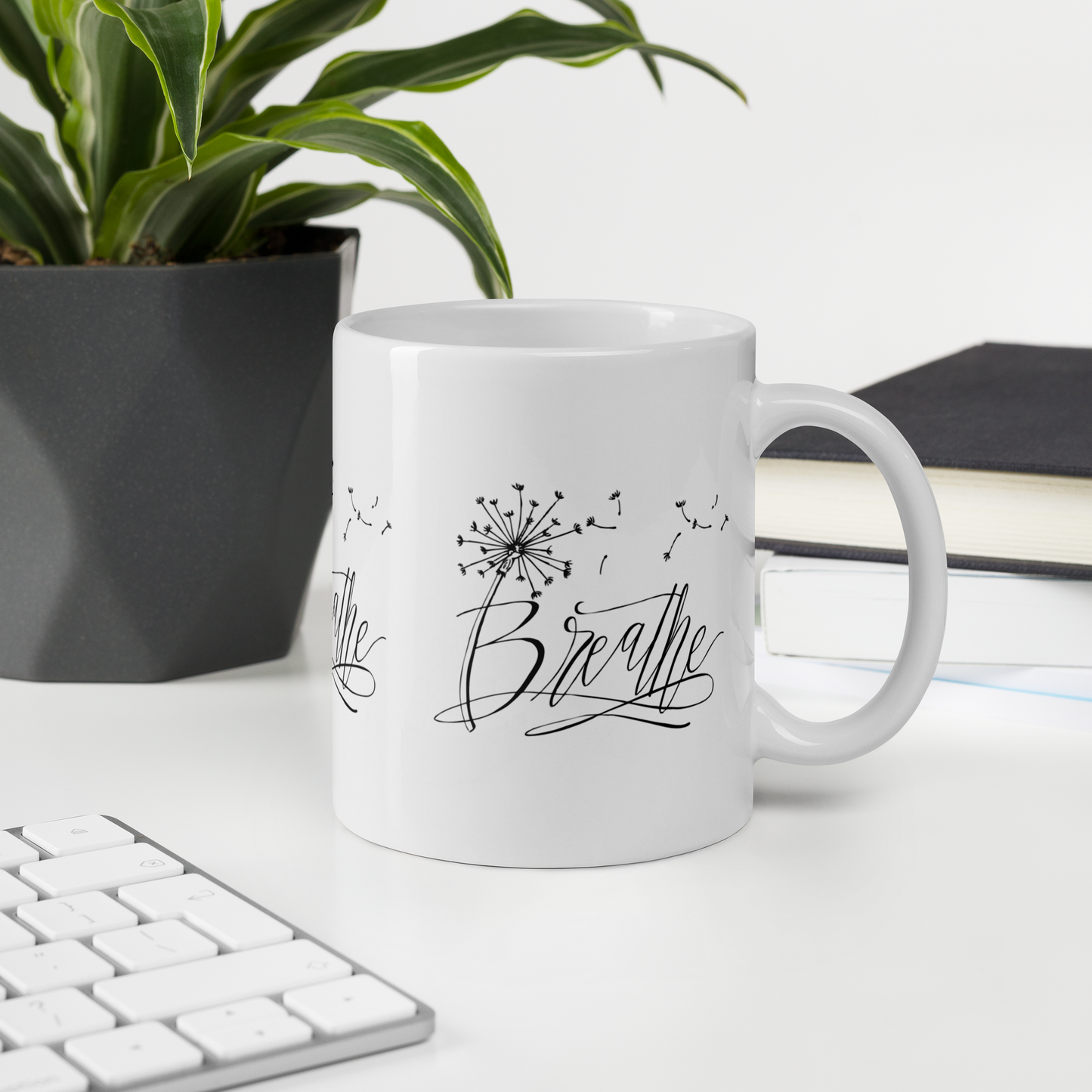 Breathe White Glossy Mug - 11oz, 15oz